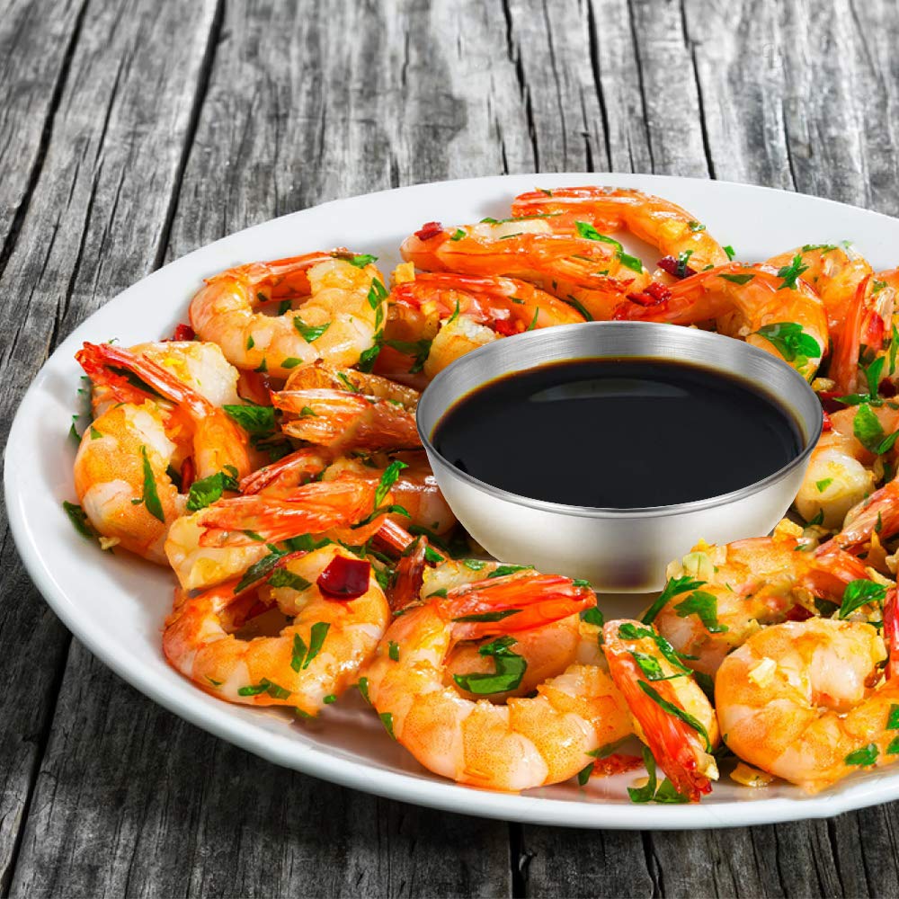 8 Pcs 3.2inch Stainless Steel Sauce Dishes Mini Individual Saucers Bowl Round Seasoning Dishes Sushi Dipping Bowl Appetizer Plates, Sliver — view 7