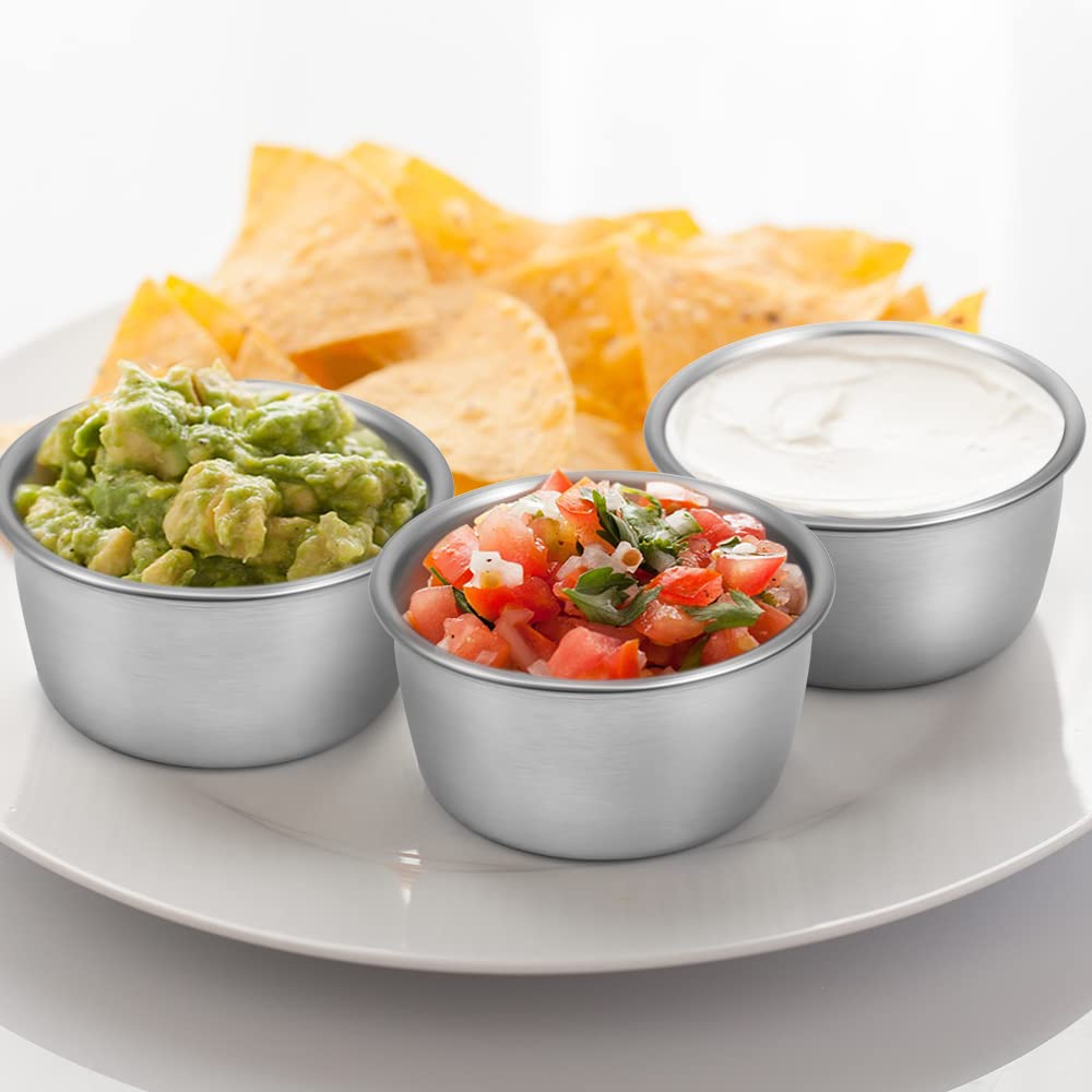 Ramekin Sauce Dipping Bowl Mini Sauce Cups Pudding Condiment Cups for Home Party Stainless Steel — view 5
