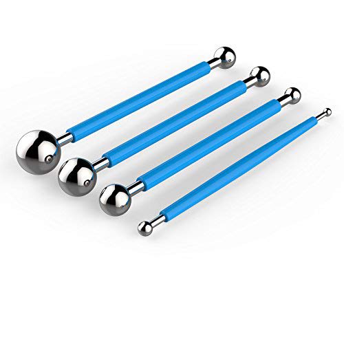DIY Cake tools, 4Pcs Metal Ball Baking Fondant Cake Tools Stainless Steel 8 Head Pen for Sugar Flower — view 1